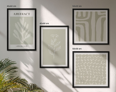 Wanddeko-set Pflanzen- und geometrische Muster