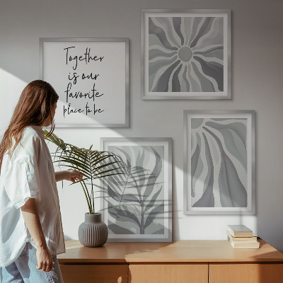 Polyptychon mit rahmen Illustrationen mit floralen Pastellmustern