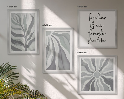 Polyptychon mit rahmen Illustrationen mit floralen Pastellmustern