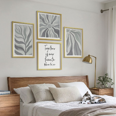 Polyptychon mit rahmen Illustrationen mit floralen Pastellmustern