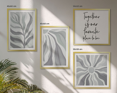 Polyptychon mit rahmen Illustrationen mit floralen Pastellmustern