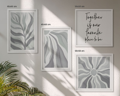 Polyptychon mit rahmen Illustrationen mit floralen Pastellmustern