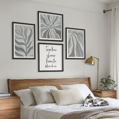 Polyptychon mit rahmen Illustrationen mit floralen Pastellmustern