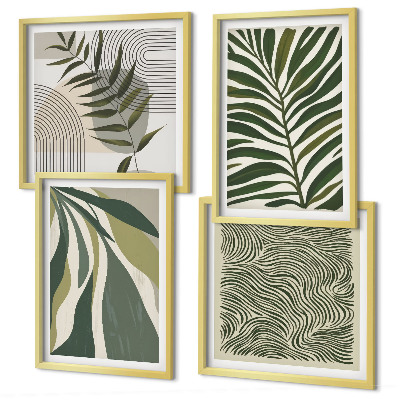 Wanddeko-set Blätter, Wellen – Pastellillustrationen