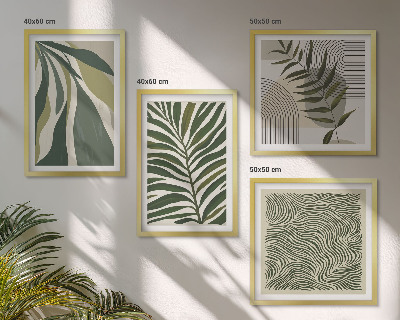 Wanddeko-set Blätter, Wellen – Pastellillustrationen
