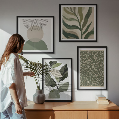 Polyptychon mit rahmen Blätter geometrische Formen abstrakt