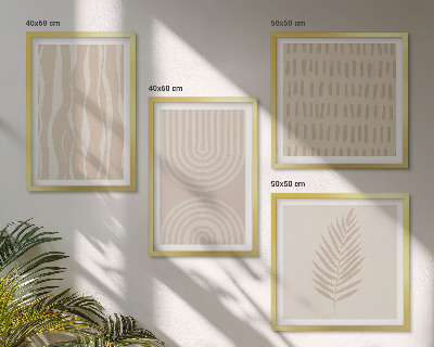 Wanddeko-set Beige Pflanzenmuster