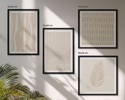 Wanddeko-set Beige Pflanzenmuster