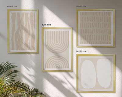 Polyptychon mit rahmen Abstrakte Boho-Musterformen