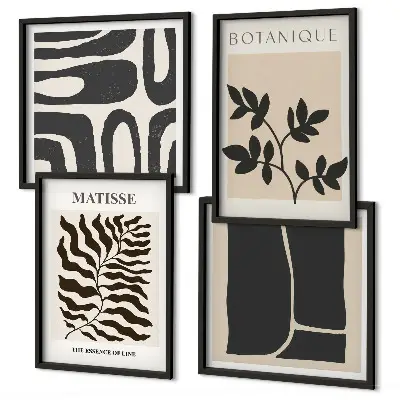 Minimalistische Pflanzenposter als Polyptychon mit Rahmen