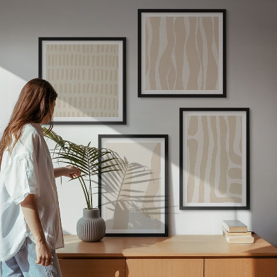 Polyptychon mit rahmen Abstrakte Boho-Musterformen
