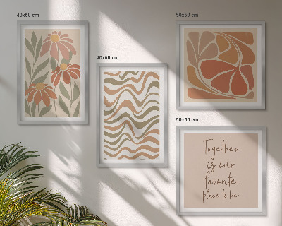 Wanddeko-set Abstrakte Pastellblumen