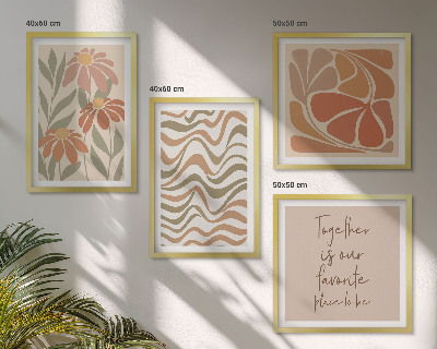 Wanddeko-set Abstrakte Pastellblumen