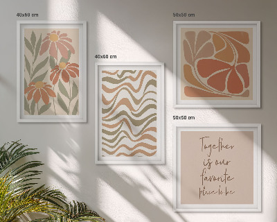 Wanddeko-set Abstrakte Pastellblumen