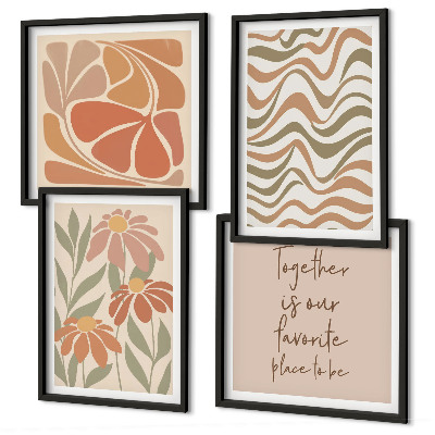 Wanddeko-set Abstrakte Pastellblumen