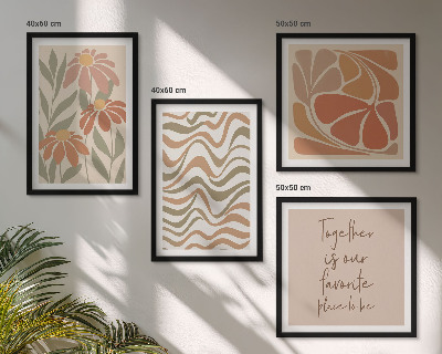 Wanddeko-set Abstrakte Pastellblumen