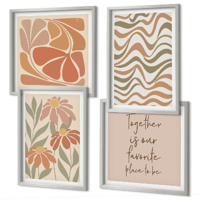 Wanddeko-set Abstrakte Pastellblumen