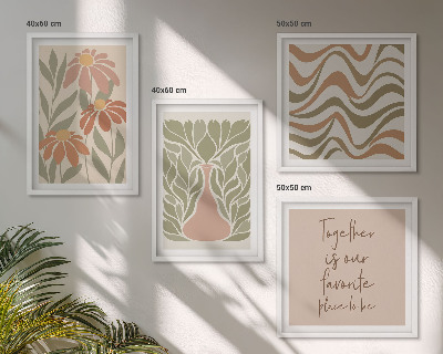Polyptychon mit rahmen Abstrakte Pastellblumen