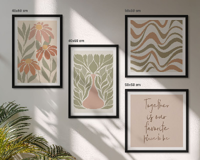 Polyptychon mit rahmen Abstrakte Pastellblumen
