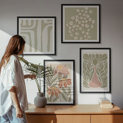 Wanddeko-set Floraler minimalistischer Boho-Stil