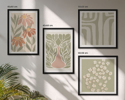 Wanddeko-set Floraler minimalistischer Boho-Stil