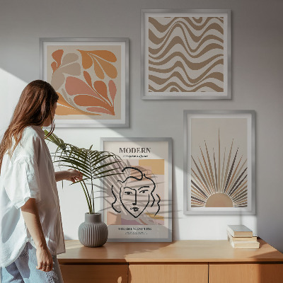 Polyptychon mit rahmen Sonnen-Boho-Pastelltönen