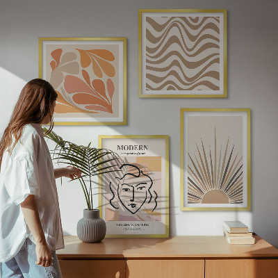 Polyptychon mit rahmen Sonnen-Boho-Pastelltönen