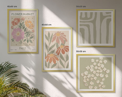 Wanddeko-set Botanische Motive, Pariser Minimalismus