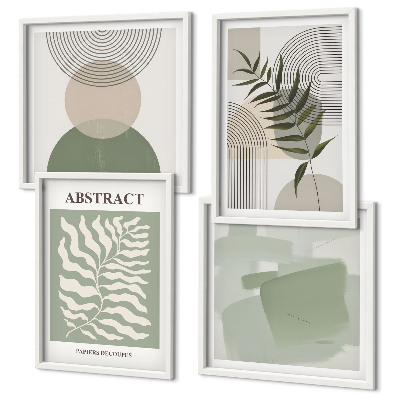 Polyptychon mit rahmen Botanische Boho-Abstraktionen