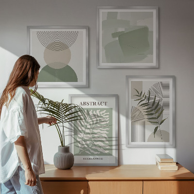 Polyptychon mit rahmen Botanische Boho-Abstraktionen