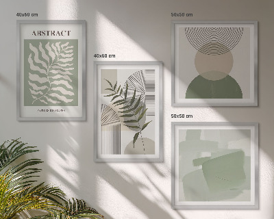 Polyptychon mit rahmen Botanische Boho-Abstraktionen