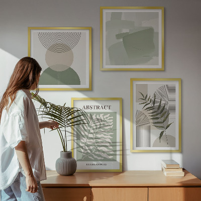 Polyptychon mit rahmen Botanische Boho-Abstraktionen