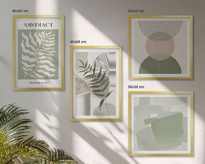 Polyptychon mit rahmen Botanische Boho-Abstraktionen