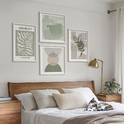 Polyptychon mit rahmen Botanische Boho-Abstraktionen