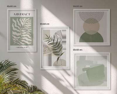 Polyptychon mit rahmen Botanische Boho-Abstraktionen