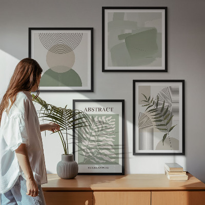 Polyptychon mit rahmen Botanische Boho-Abstraktionen