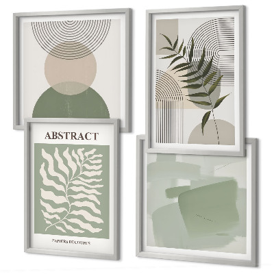 Polyptychon mit rahmen Botanische Boho-Abstraktionen