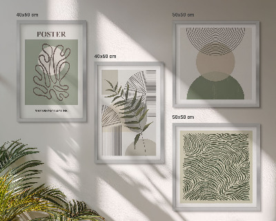 Wanddeko-set Geometrische botanische Muster