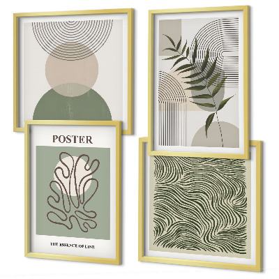 Wanddeko-set Geometrische botanische Muster