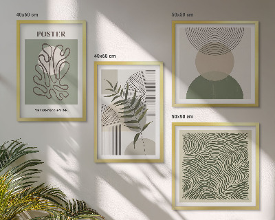 Wanddeko-set Geometrische botanische Muster