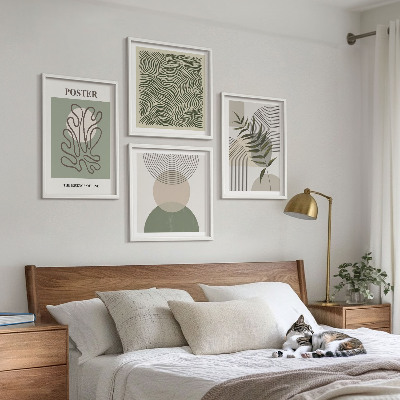 Wanddeko-set Geometrische botanische Muster