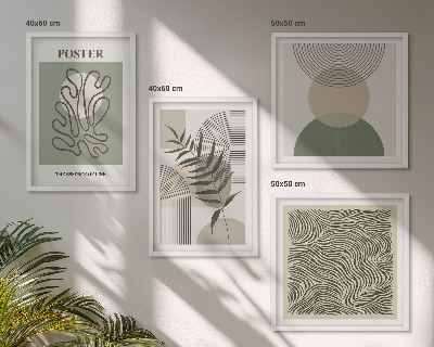 Wanddeko-set Geometrische botanische Muster