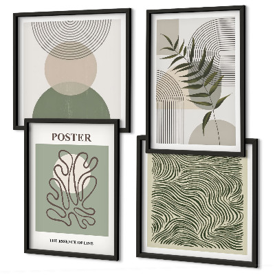 Wanddeko-set Geometrische botanische Muster