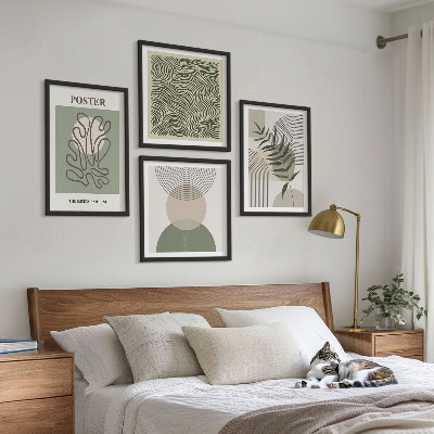 Wanddeko-set Geometrische botanische Muster