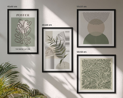 Wanddeko-set Geometrische botanische Muster