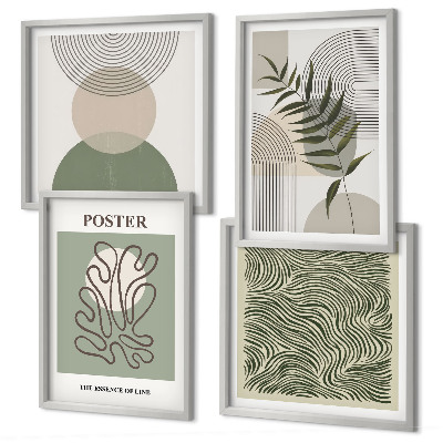 Wanddeko-set Geometrische botanische Muster
