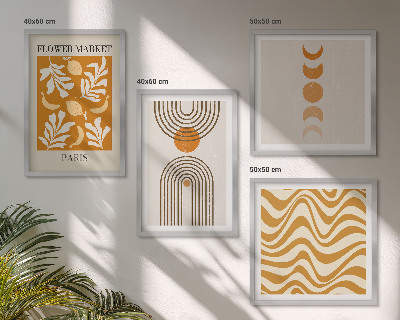 Wanddeko-set Geometrische Pflanzenmuster