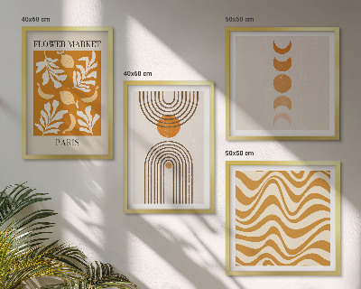 Wanddeko-set Geometrische Pflanzenmuster
