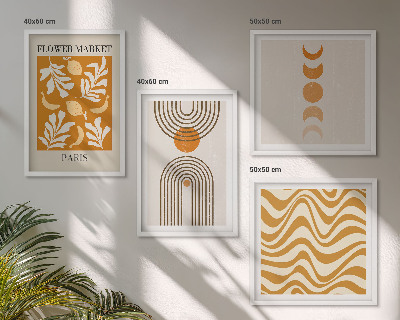 Wanddeko-set Geometrische Pflanzenmuster
