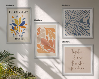 Polyptychon mit rahmen Moderne abstrakte Blumen